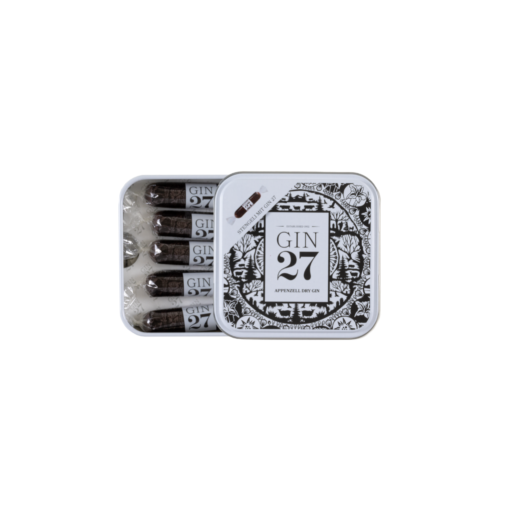 Metalldose mit Gin27-Stängeli (10 Stk.) Metalldose mit Gin27-Stängeli (10 Stk.)