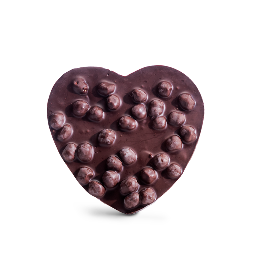 Herz dunkel mit Haselnüssen (150g)