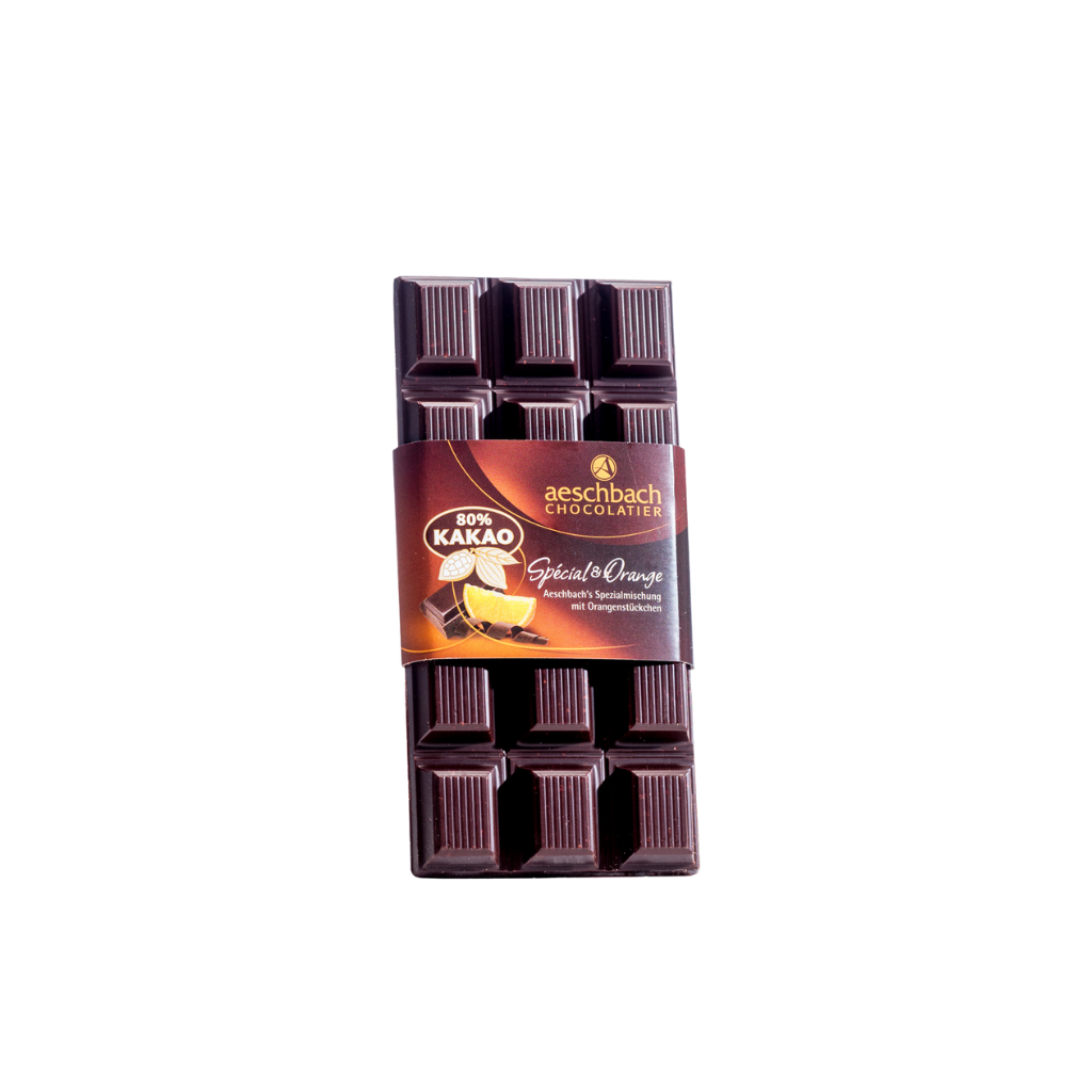 Tafel dunkel mit Orangeat 80% Kakao vegan (100g)