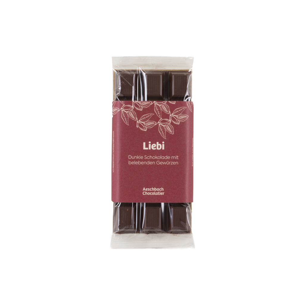Schokoladentafel "Liebi" mit Gewürzcrèmefüllung