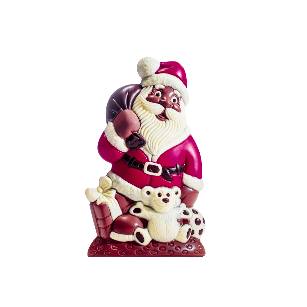 Weihnachtsmann mit Teddy & rotem Mantel (350g | 222 mm)