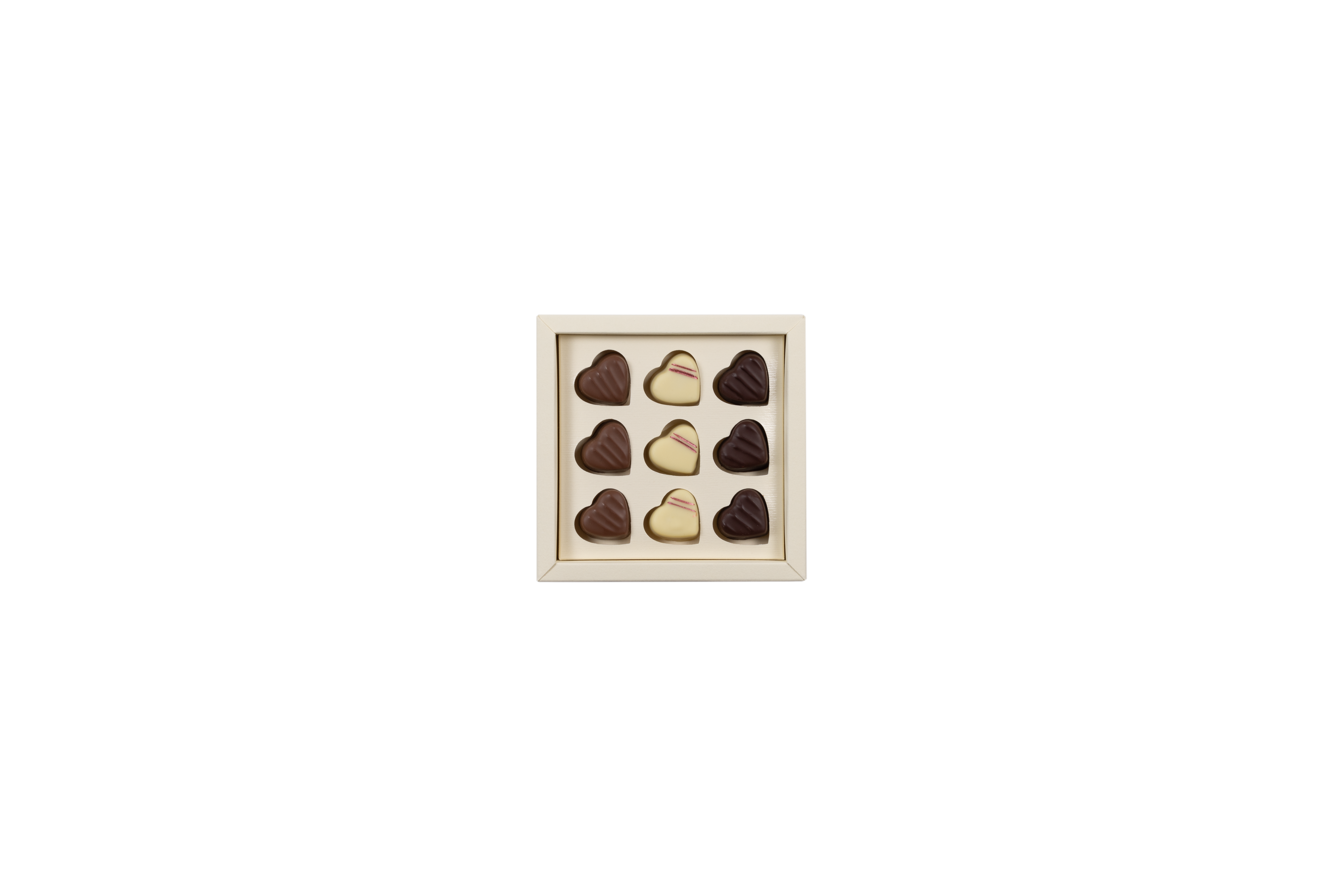 Schachtel mit Herzen assortiert (9 Stk.)