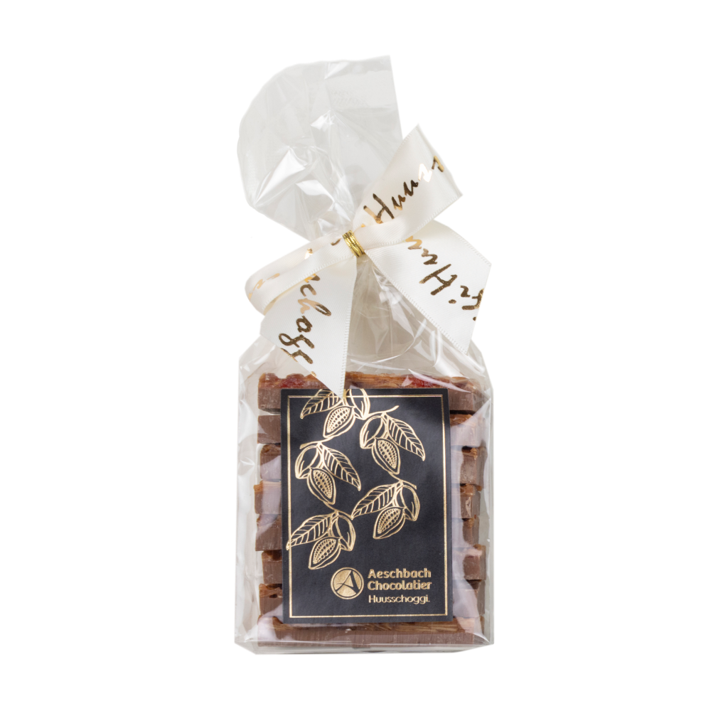 Huusschoggi im Säckli Milch mit Florentiner Huusschoggi im Säckli Milch mit Florentiner